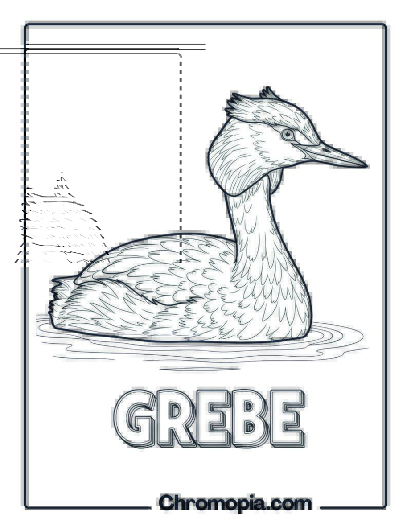 Grebe coloring page
