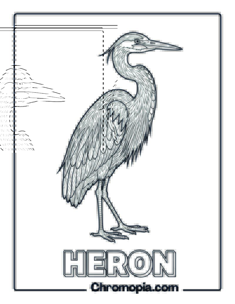 Heron coloring page