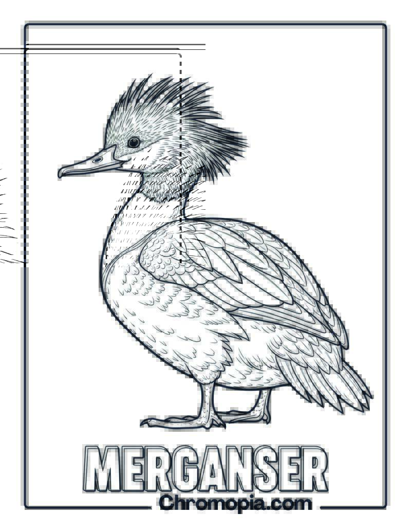 Merganser coloring page