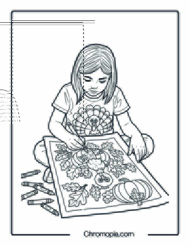 Coloring Thanksgiving Pages Coloring Sheet