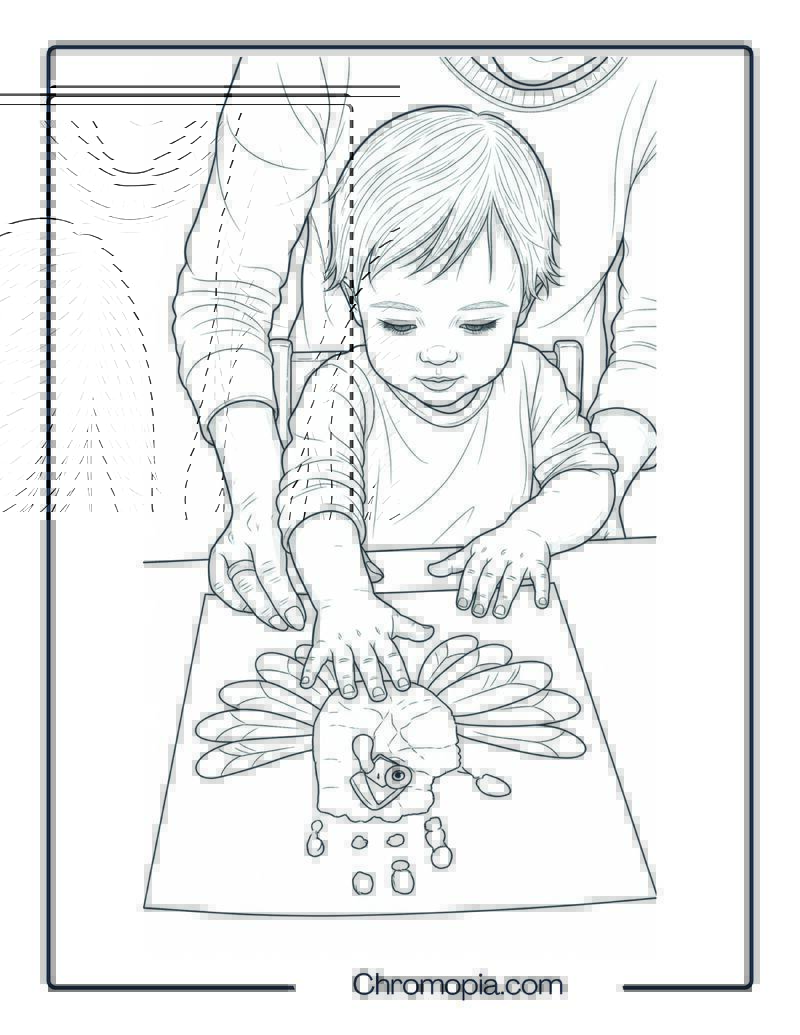 Making Handprint Turkeys Coloring Page