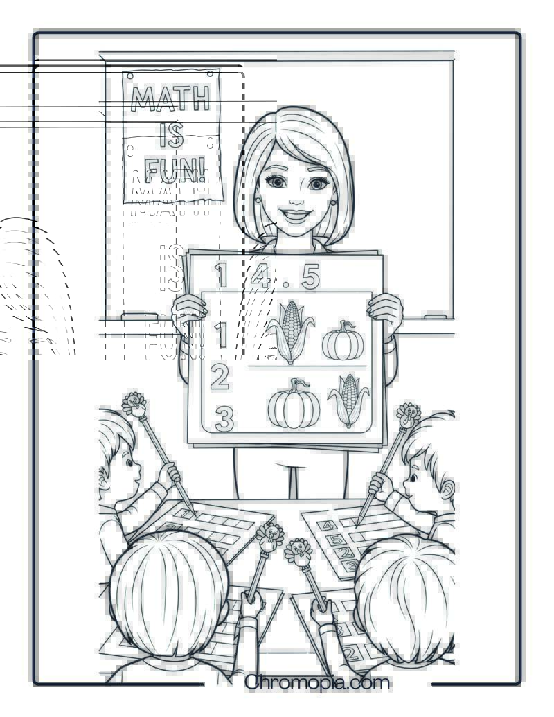 Doing Thanksgiving Math or Counting Activities Coloring Sheet