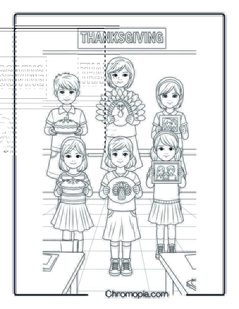 Holiday-Themed Show and Tell Coloring Sheet