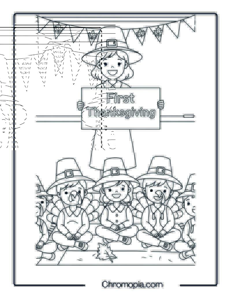 Thanksgiving History Lessons Coloring Page