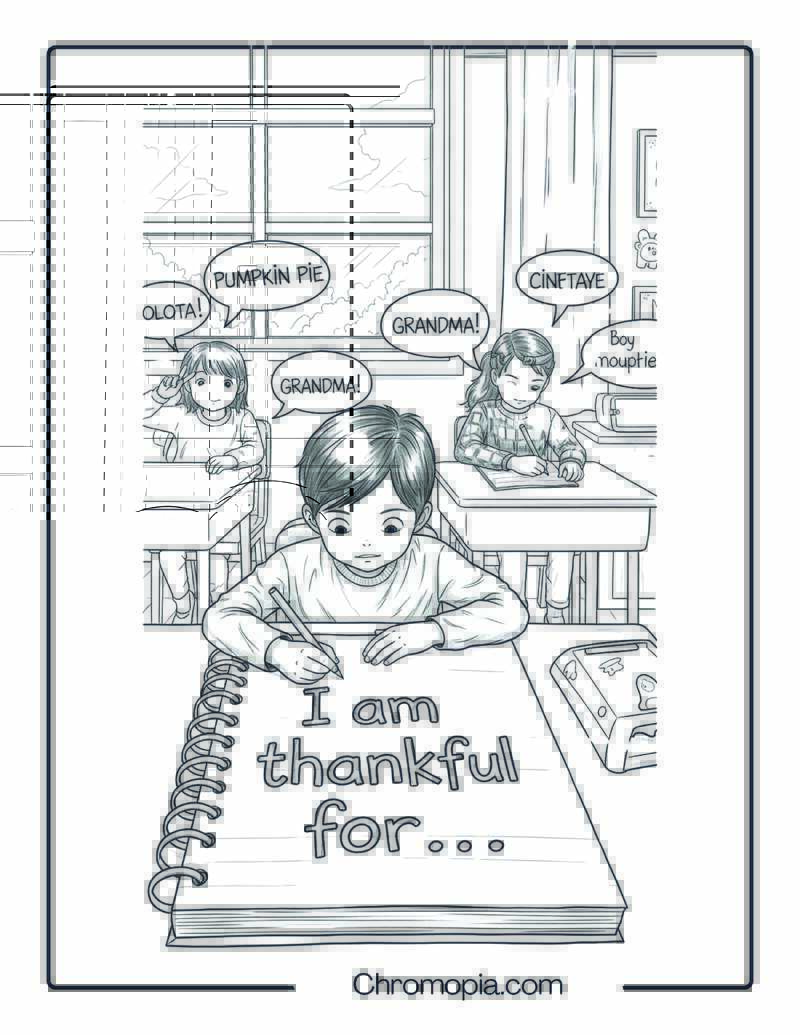 Writing Gratitude Essays or Stories Coloring Sheet