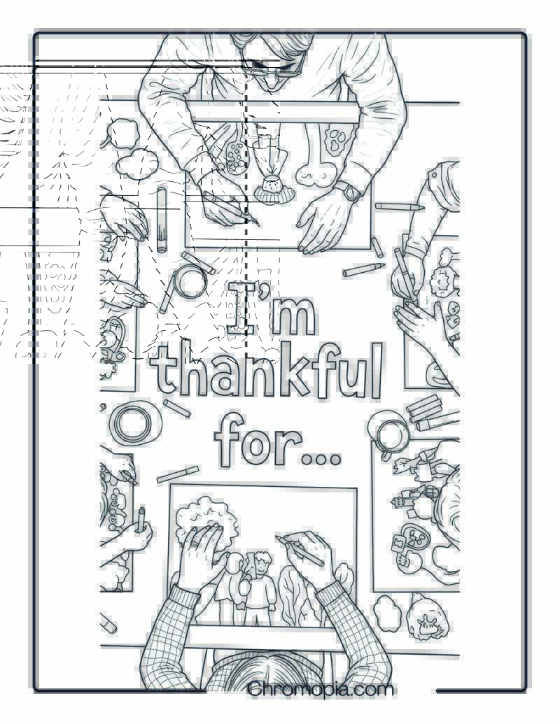Making I’m Thankful For Placemats Coloring Sheet