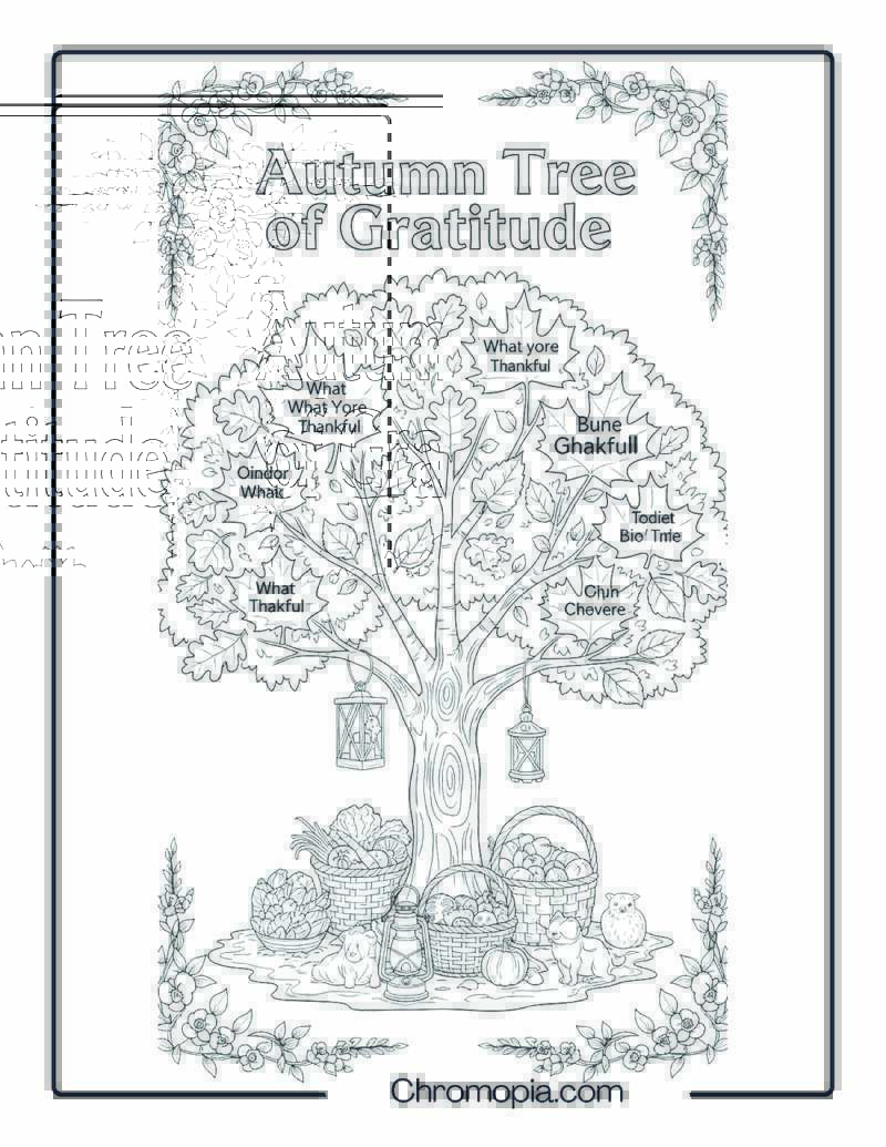 Autumn Tree of Gratitude – Coloring Sheet
