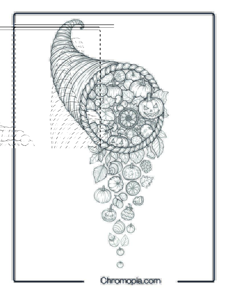 Mandala Cornucopia of the Seasons – Coloring Sheet