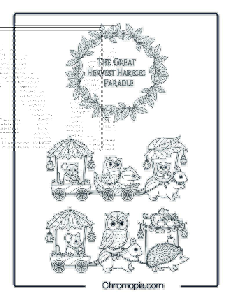 The Great Harvest Parade of Forest Folk – Coloring Sheet