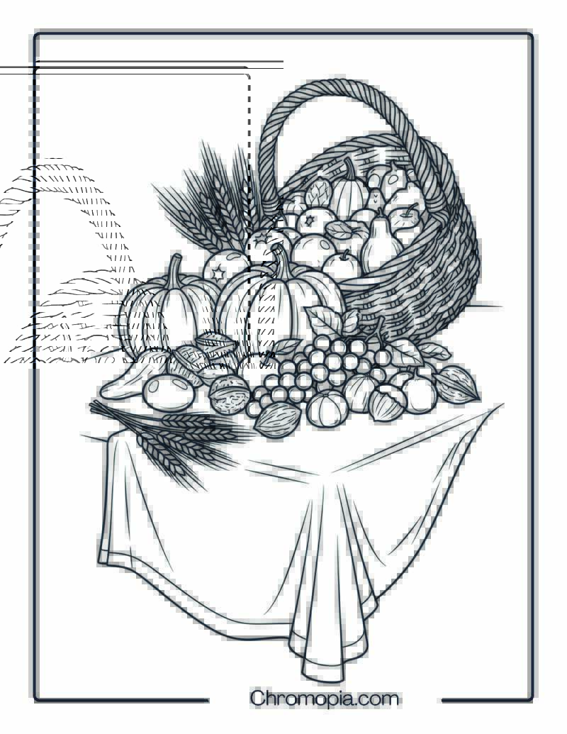 Cornucopia Overflowing with Harvest