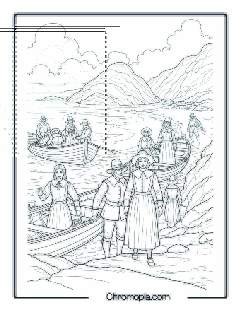 Pilgrims Landing at Plymouth Rock
