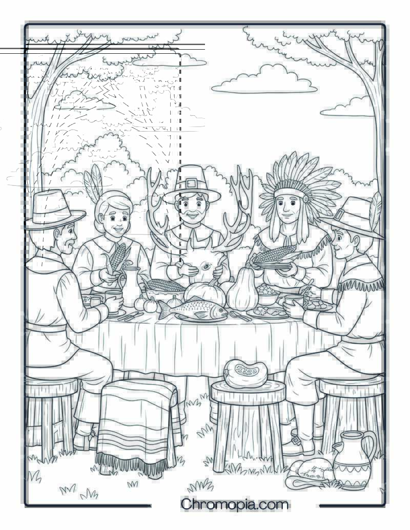 The First Thanksgiving Feast Together