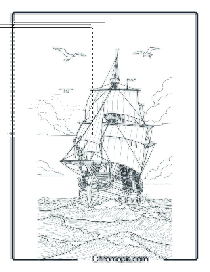The Mayflower Ship at Sea