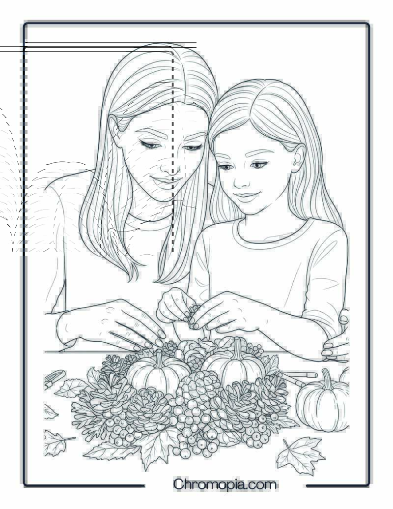 Creating Centerpieces with Natural Materials Coloring Page
