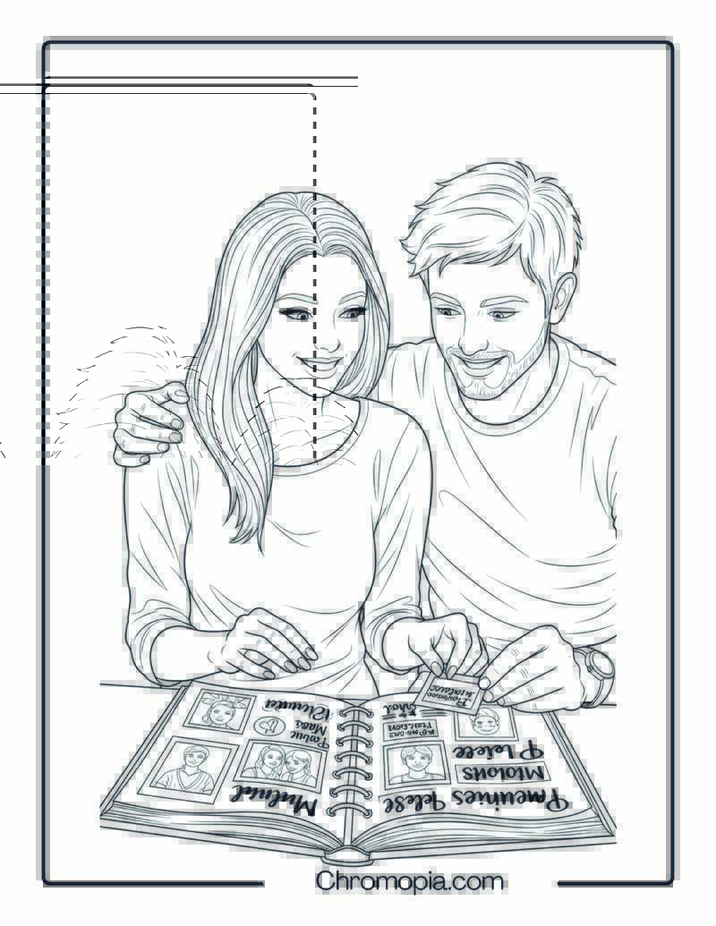 Scrapbooking Thanksgiving Memories Coloring Page