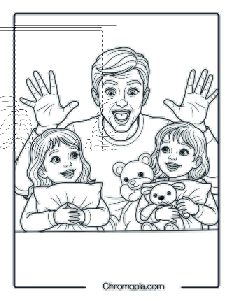 Telling Stories Around the Fire or Table Coloring Sheet