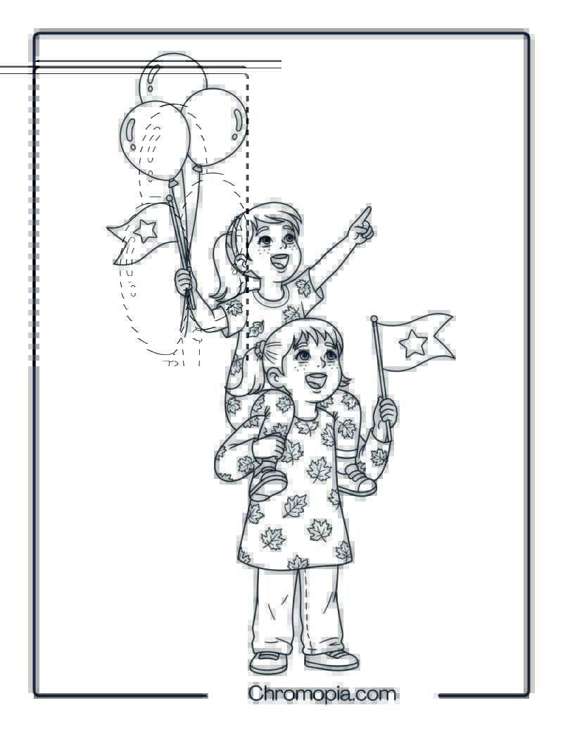 Watching the Macy’s Thanksgiving Parade Coloring Page