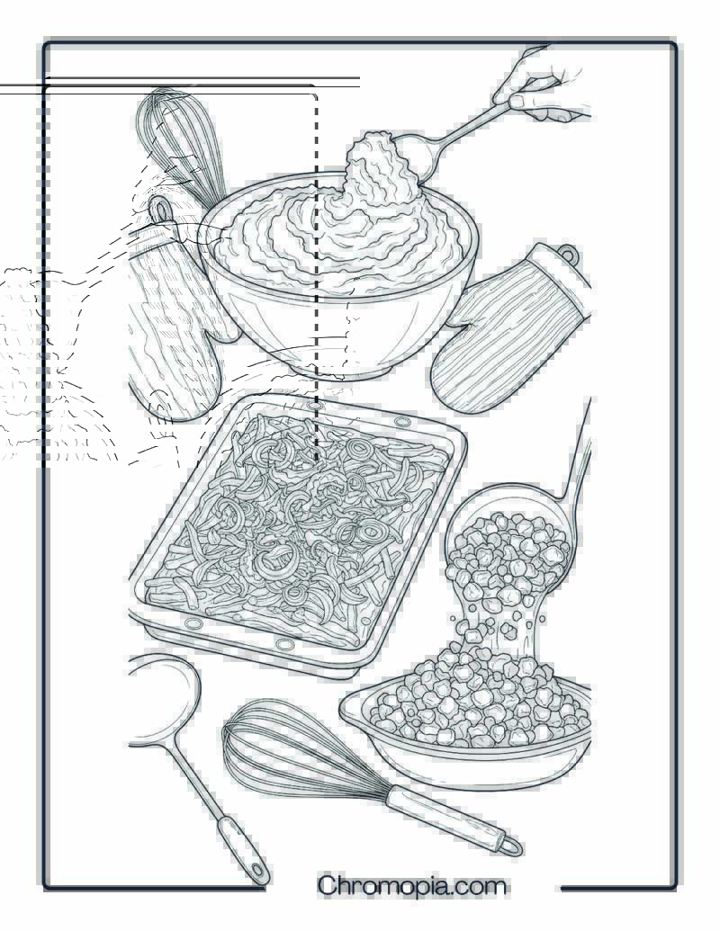 Cooking Side Dishes Giant Coloring Sheet