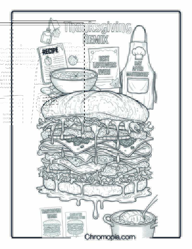 Leftover Recipe Making Coloring Sheet