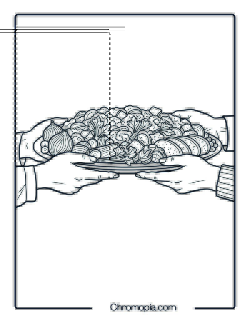 Serving Food to Others Coloring Sheet