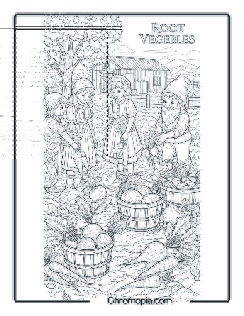 Root Vegetables Gathering Scene