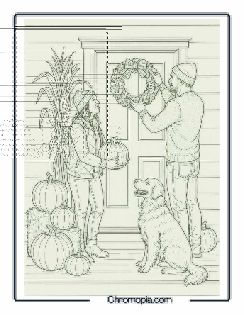 Fall Porch Decorating with Pumpkins and Corn Stalks