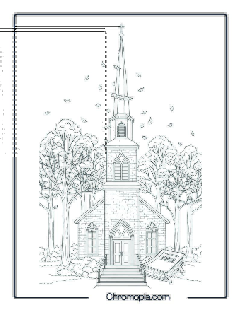 Church Steeple in Autumn – Realistic Architecture Scene