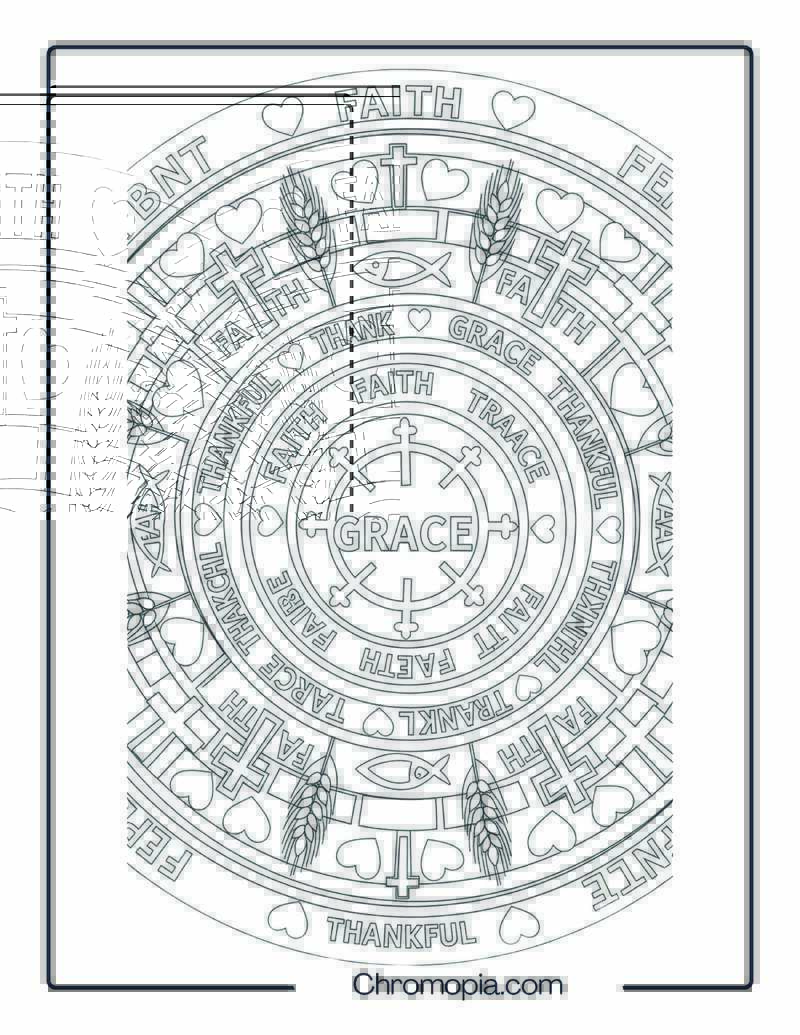 Thanksgiving Prayer Mandala with Bible Verses Coloring Page
