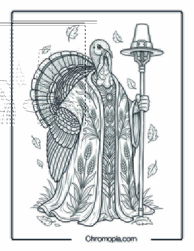 Ultra Realistic Royal Turkey with Cloak and Scepter