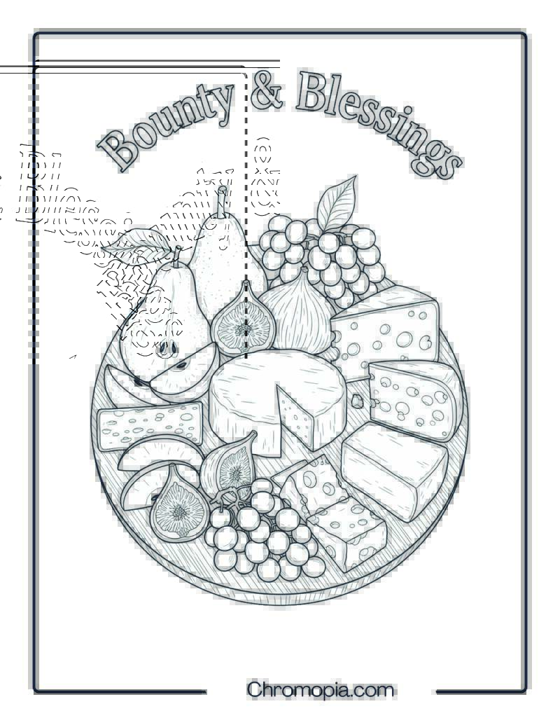 Fruit and Cheese Platter with Bounty & Blessings Title