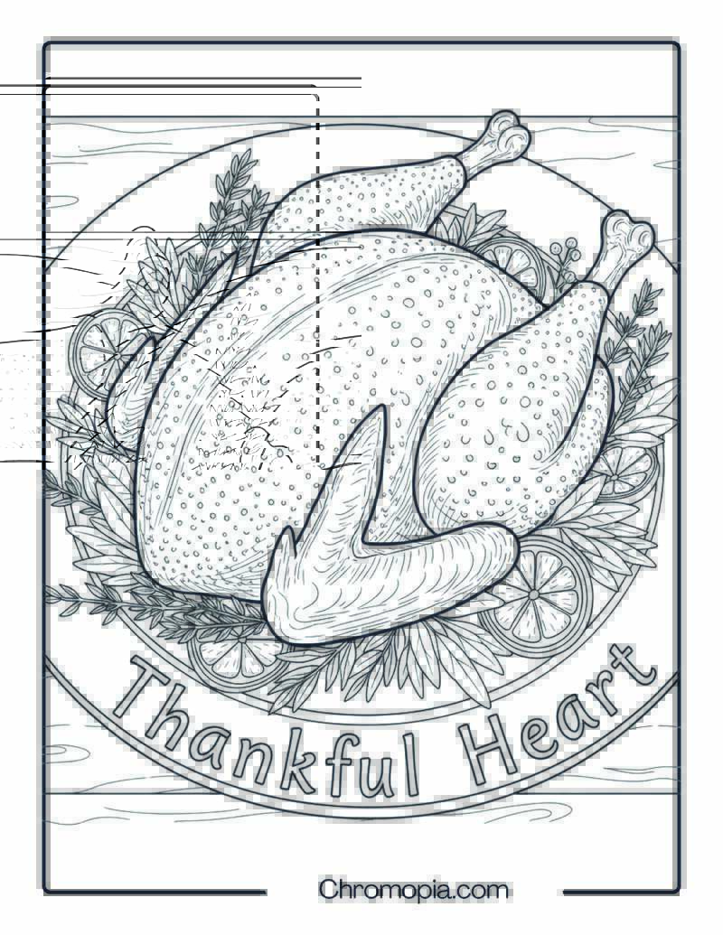 Roast Turkey Centerpiece with Thankful Heart Plate Design