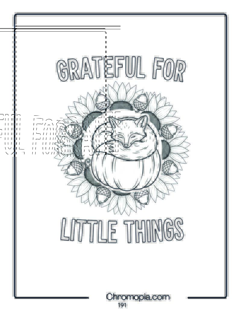 Baby Fox on Pumpkin Mandala Scene