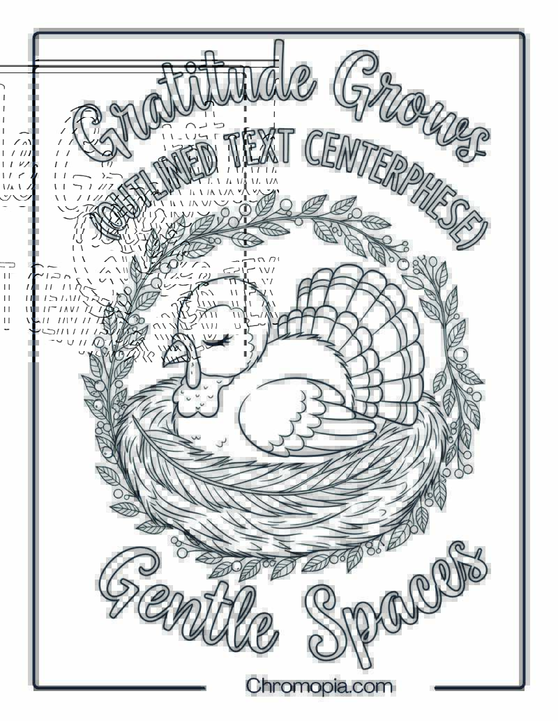 Baby Turkey Sleeping in Feather Nest Mandala