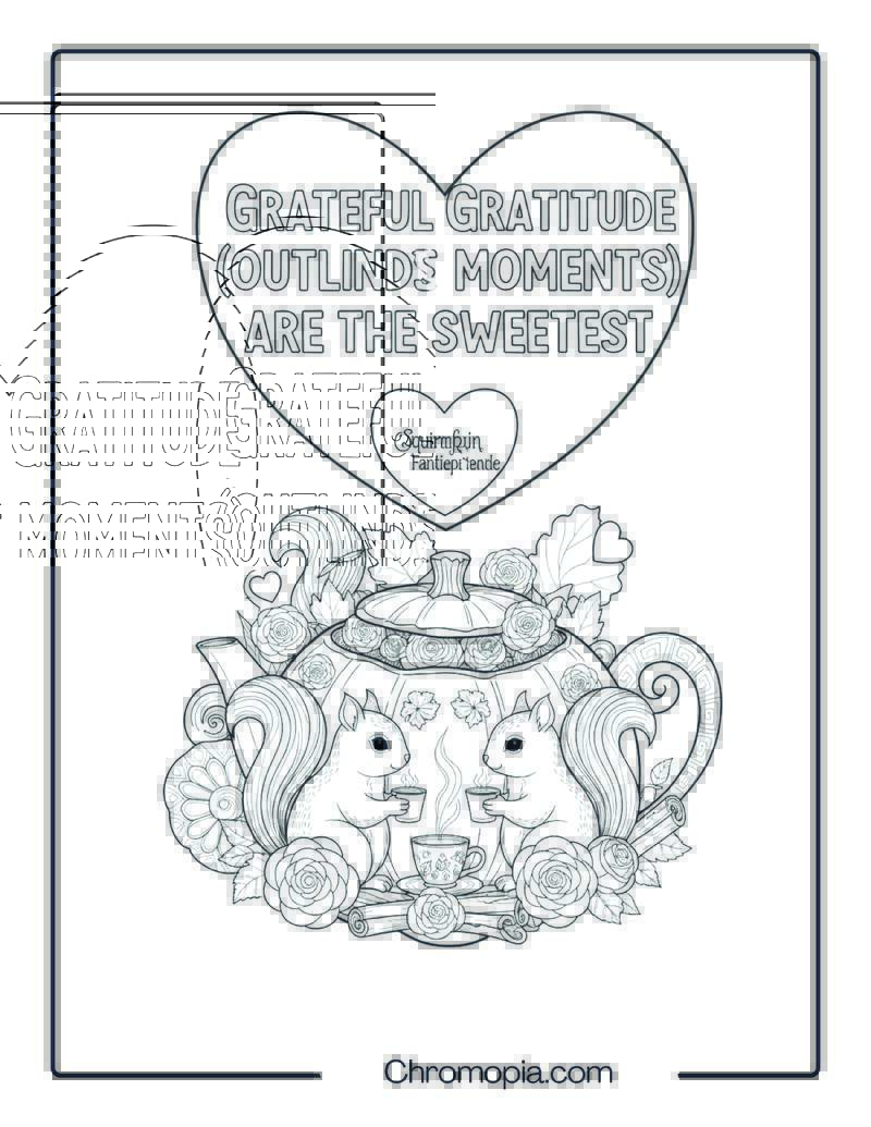 Squirrel Family Tea in Pumpkin Mandala World