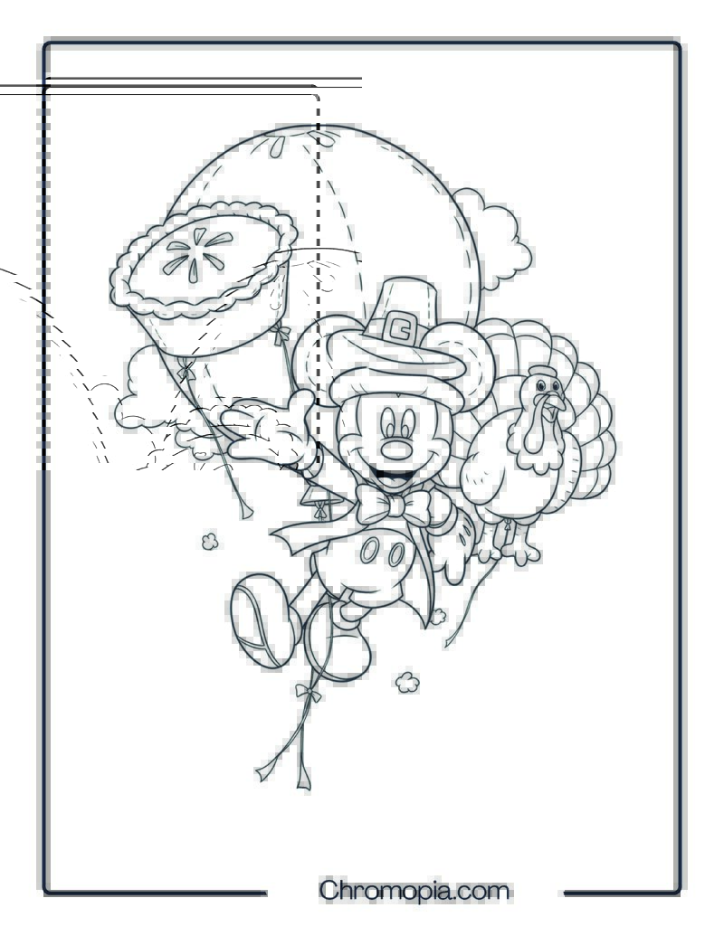 Mickey Mouse Thanksgiving Parade Coloring Sheet
