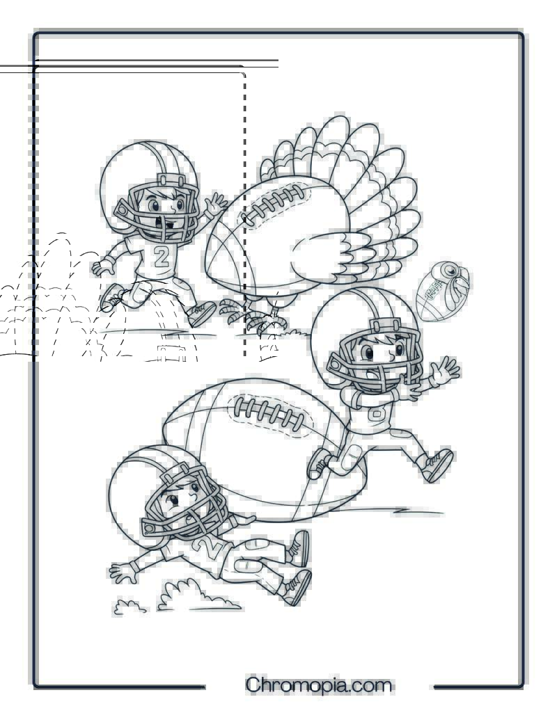 Thanksgiving Football Game Coloring Page for Kids