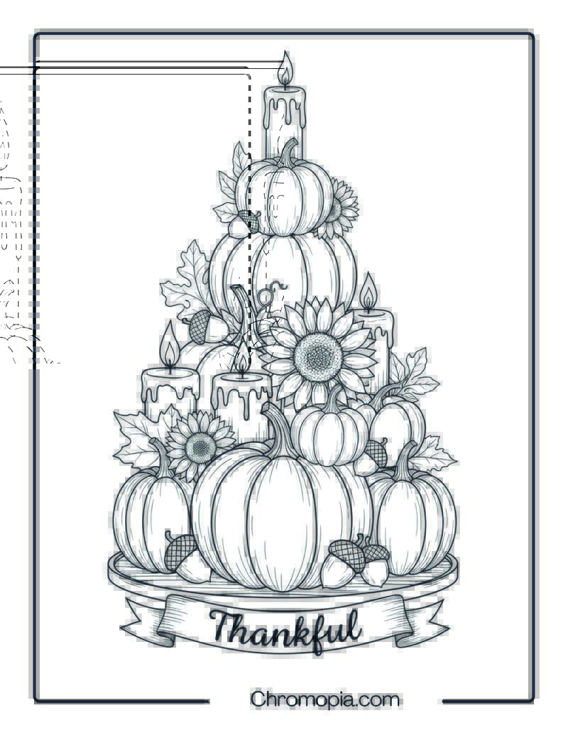 Ultra Realistic Pumpkin Centerpiece Coloring Page