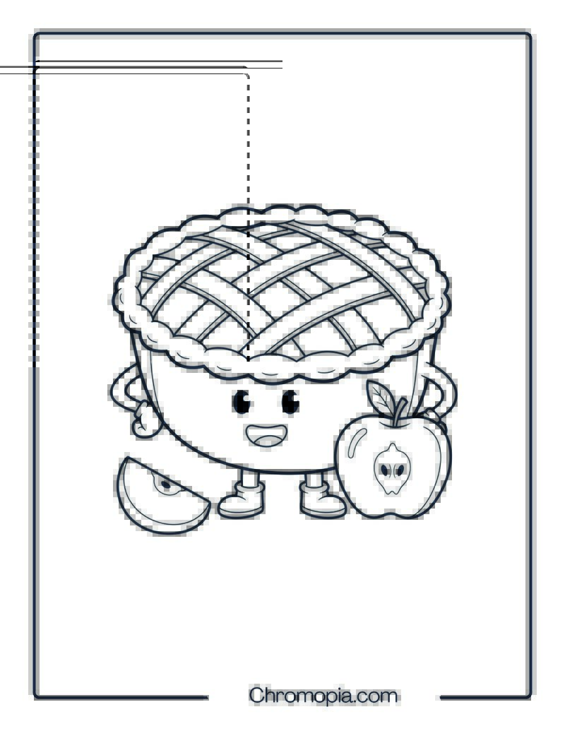 Apple Pie with Lattice Top Coloring Page