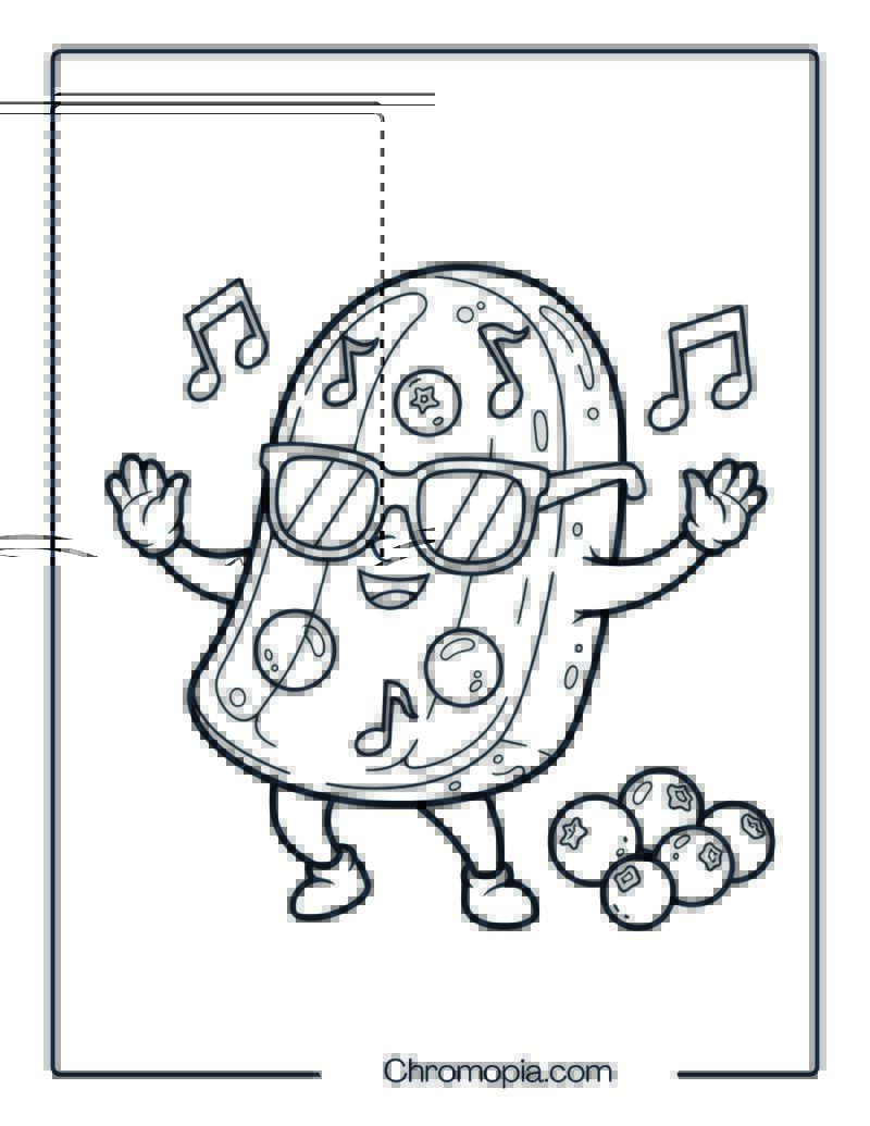 Cranberry Jelly Dancing Coloring Page for Kids