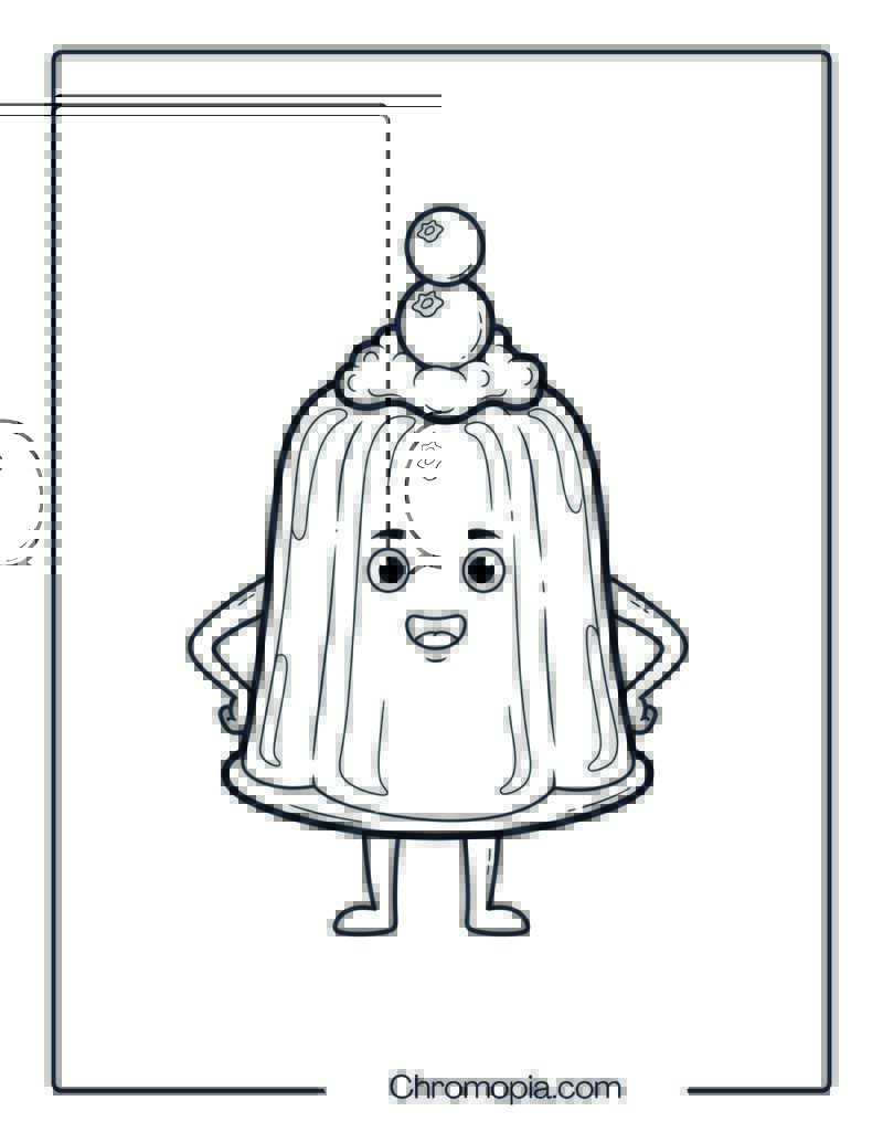 Cranberry Sauce Blob Character Coloring Sheet