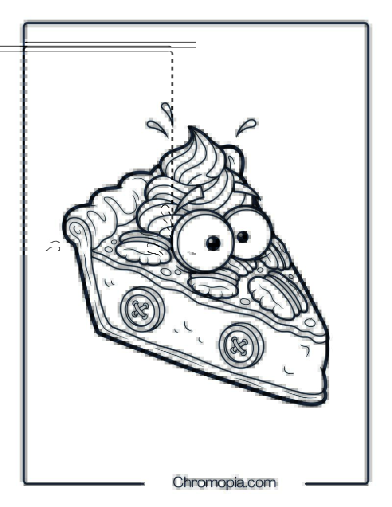 Pecan Pie with Wacky Eyes Coloring Page