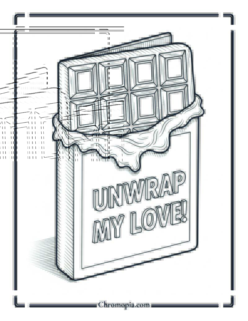 Chocolate Bar Wrapper Card Coloring Page