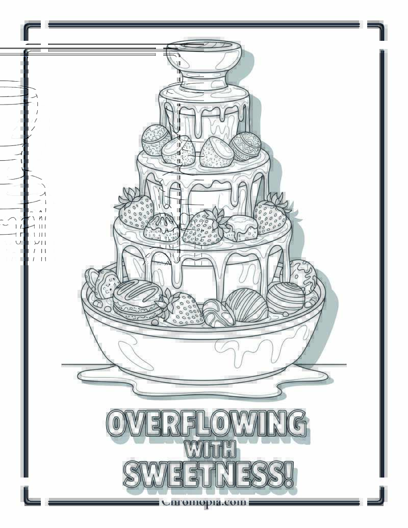 Chocolate Fountain Flow Card Coloring Sheet