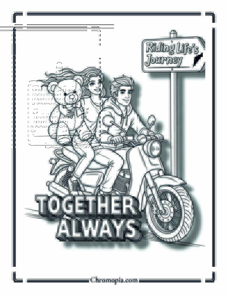 Motorbike Ride Promise Coloring Page