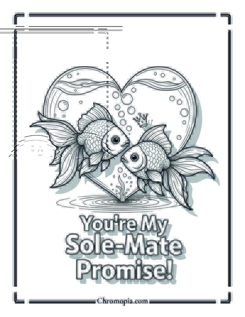 Goldfish Lovers in a Bowl Promise Coloring Sheet