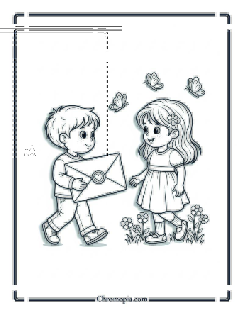 Love Letter Delivery Coloring Sheet