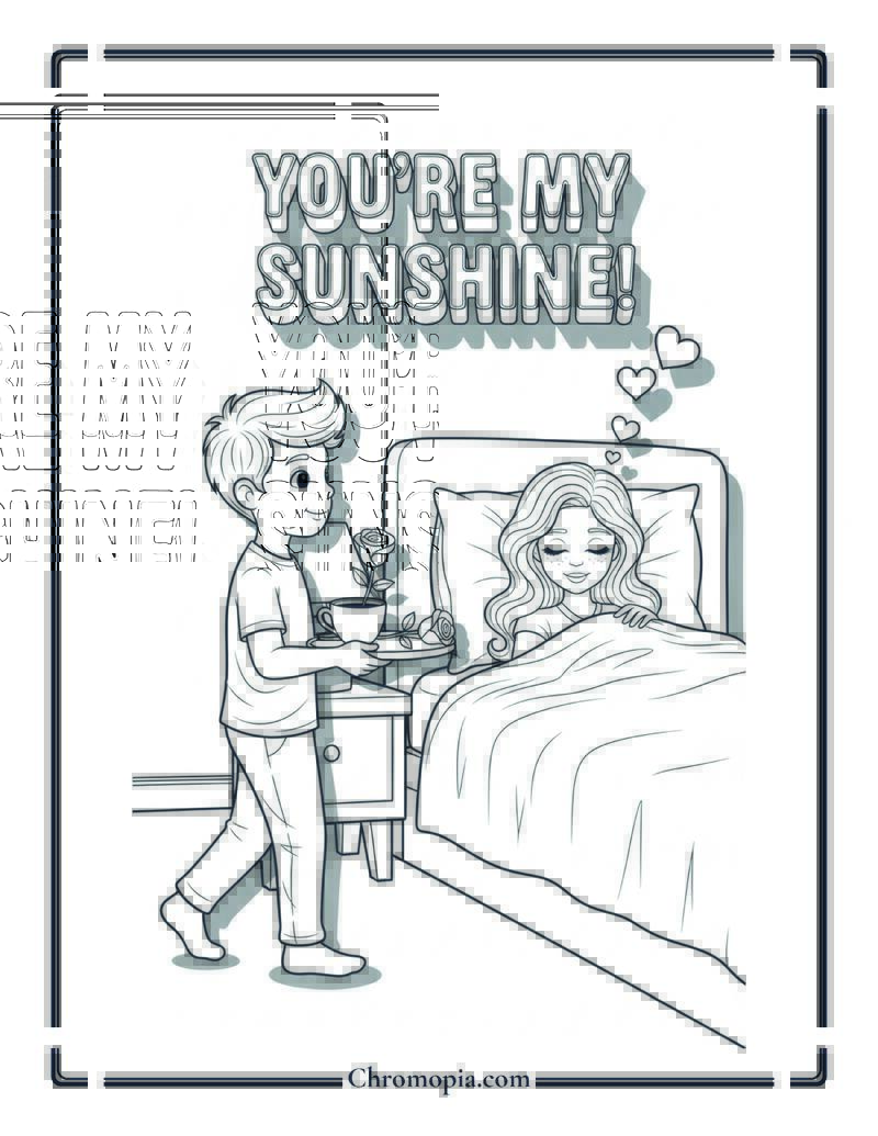 You’re My Sunshine Morning Coffee Coloring Page