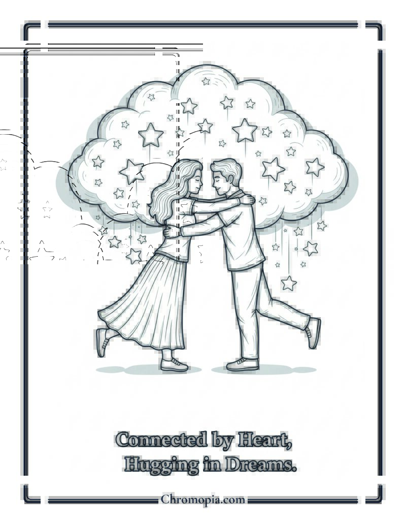 Dream Connection Digital Hug Coloring Sheet