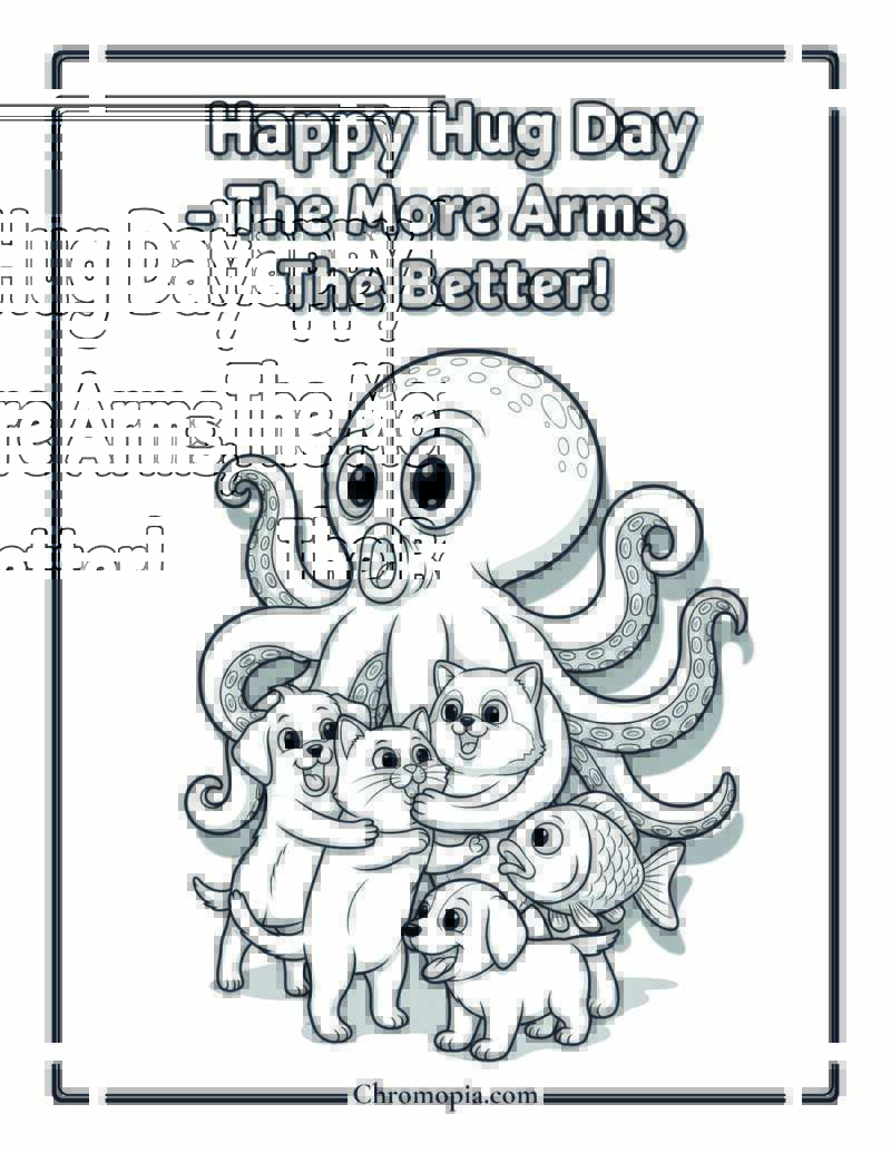 Octopus Hug Attack Coloring Page
