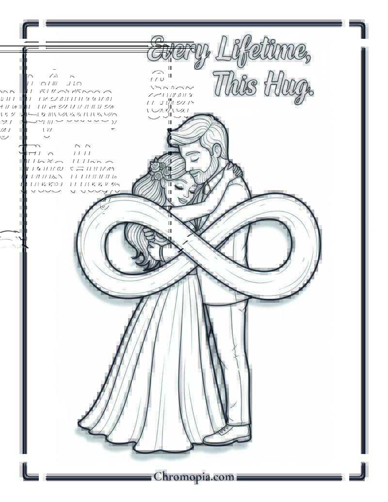Eternal Hug Vow Coloring Sheet